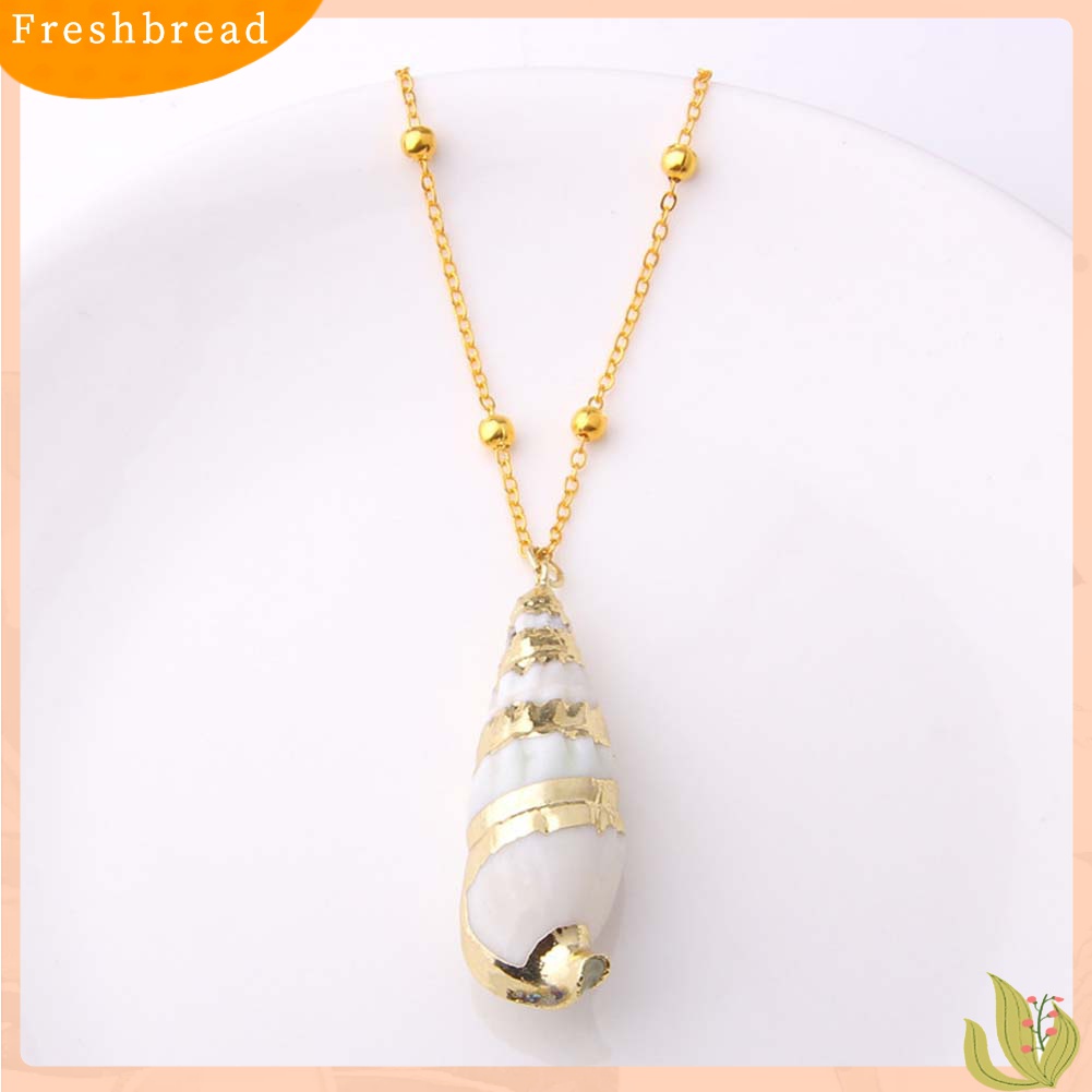 [TERLARIS]Bohemian Women Beads Conch Cowrie Shell Pendant Chain Necklace Jewelry Gift