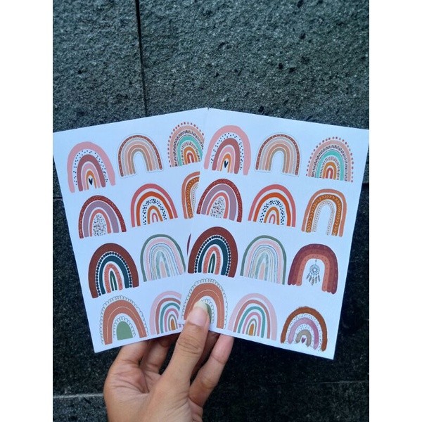 

12pcs STIKER BOHO RAINBOW AESTHETIC DEKORASI