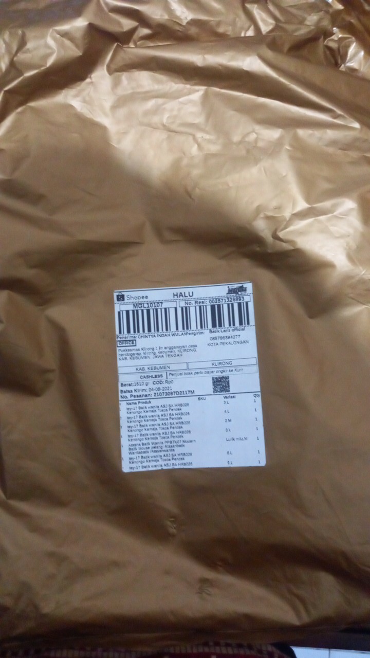 Tey-17 Batik Wanita Asj Sa Hrb026 Kenongo Kemeja Tosca Pendek