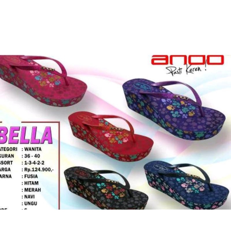 SANDAL Wedges Wanita Ando Bella Trendy