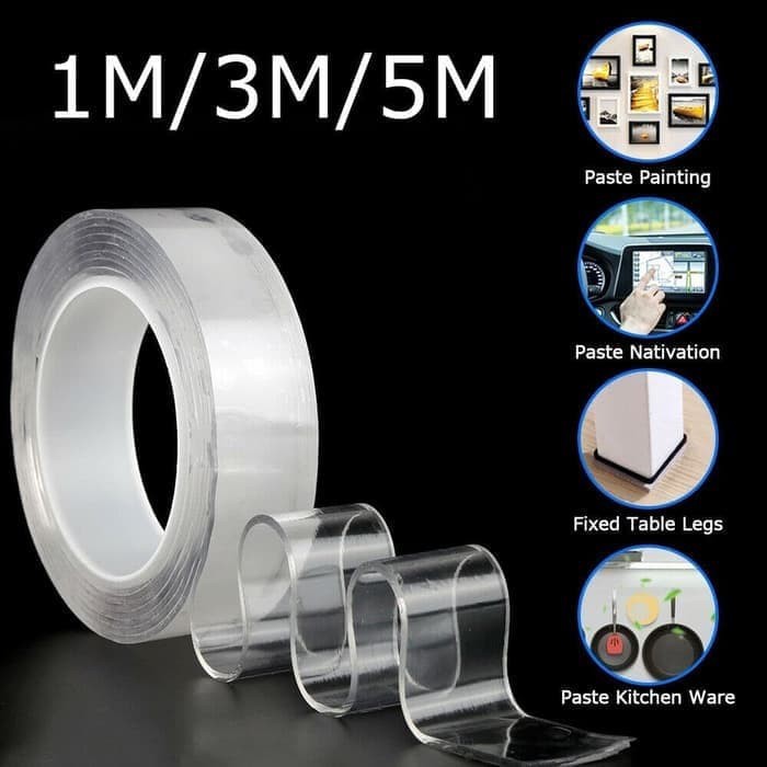 Double Tape House Nano Tape Ivy Grip Tape Isolasi 2 Sisi Solatip Tape