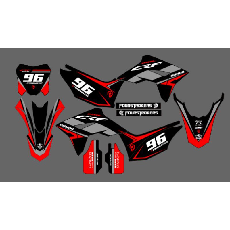 Decal Honda crf red & grey livery