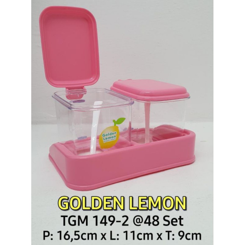 tempat garam merica  pink tgm149-2 / wadah bumbu isi 2 pcs golden lemon