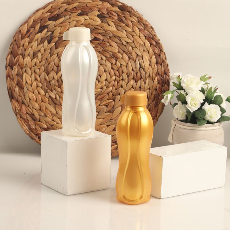 Eco Bottle 500ml Tupperware Putih Emas