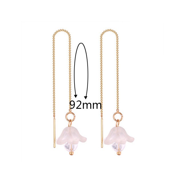 LRC Anting Tusuk Fashion Flower Shape Decorated Earrings