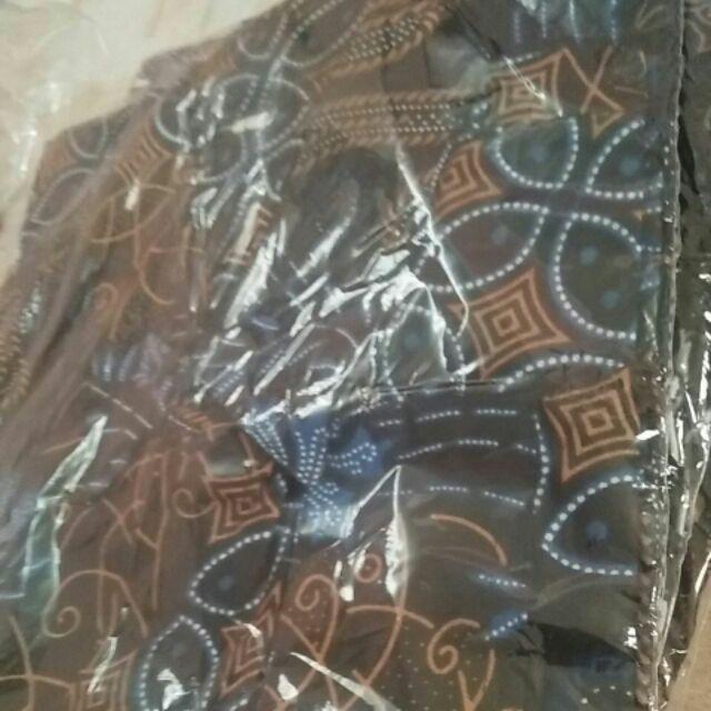 Batik Pria Kenongo Kemeja Tosca Pendek Pekalongan Padi M L Xl Sogan Tulis ::