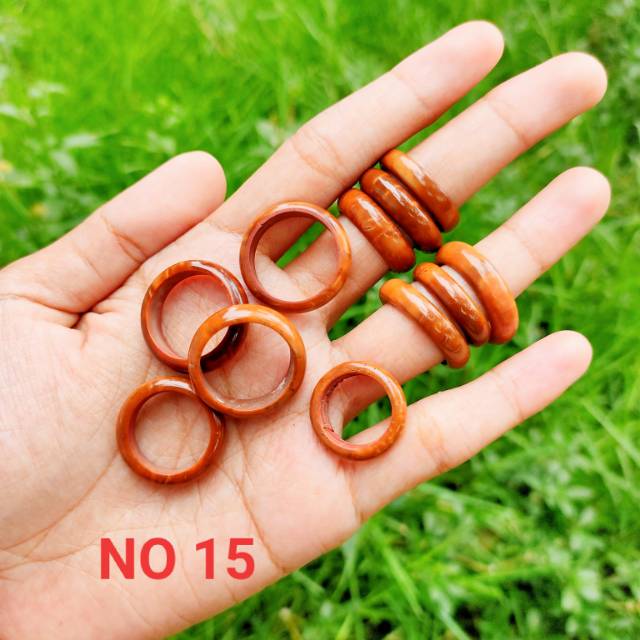 Cincin bulat polos coklat ukuran 15 kokka kaukah