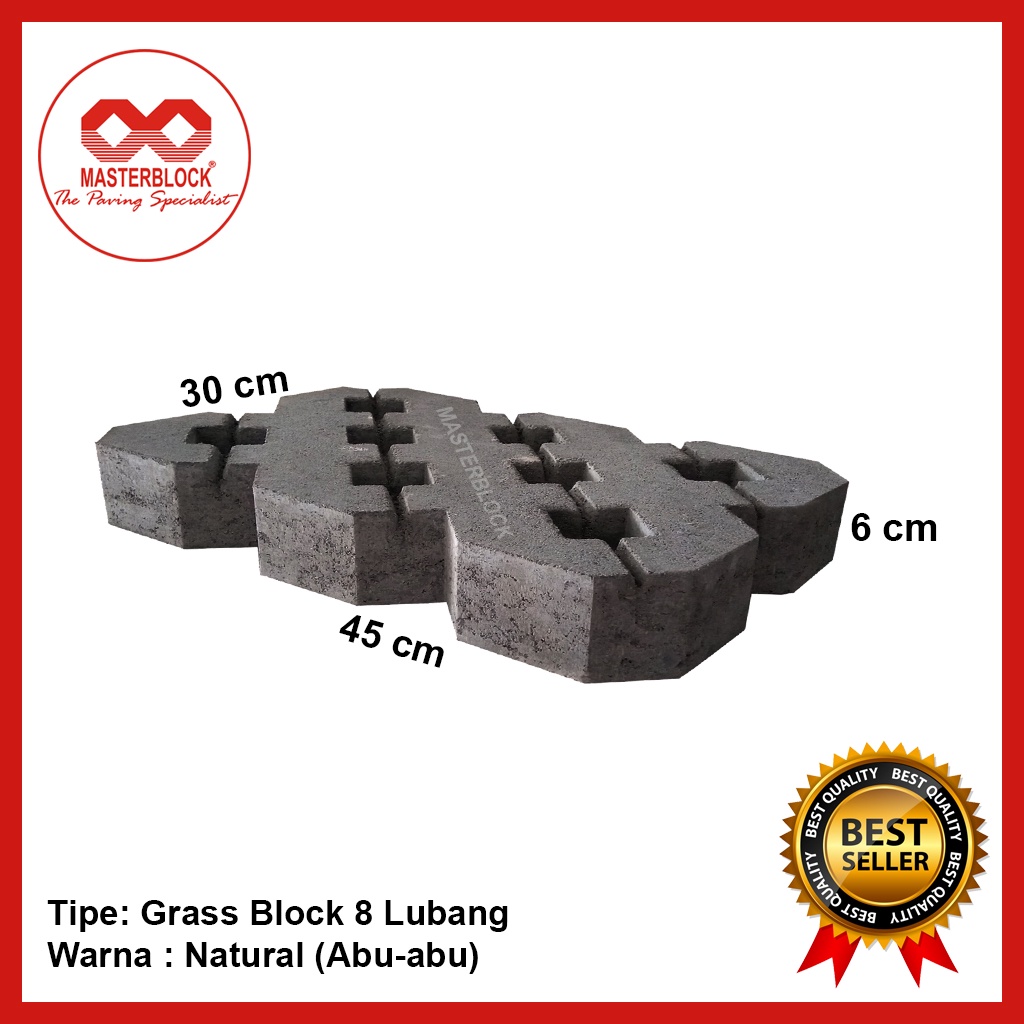 Grass Block 8 Lubang Tebal 6 cm Press Hidrolik