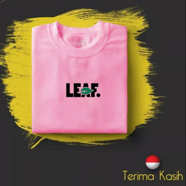 Kaos LEAF / Kaos Wanita T-shirt / Kaos Tulisan Korea 3D Brand Distro Gambar Keren