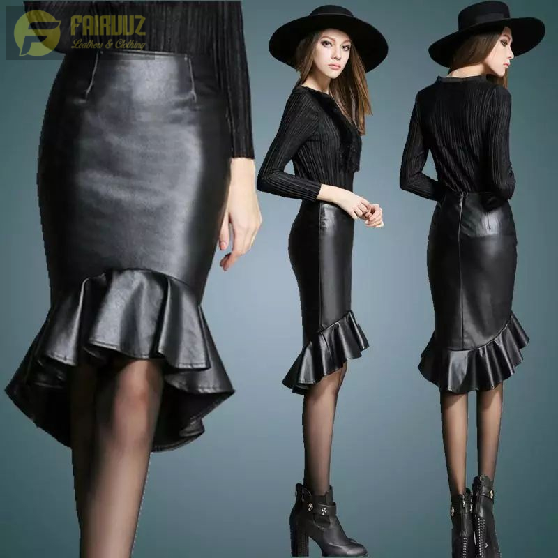 Rok Mini Wanita Model Rok Mermaid Rok Putri Duyung Rok Fishtail Casual Glamour Pas Badan Bagian Ping