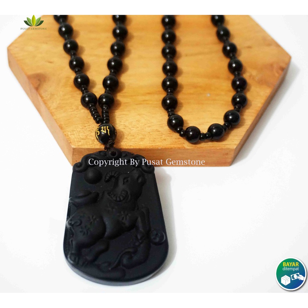 Kalung Giok Hitam Shio Kerbau