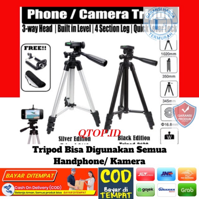 TRIPOD 1 METER KT-3110A / HOLDER KAMERA / KAKI TRIPOT FOTO CAMERA / TRIPOD STABILIZER SB