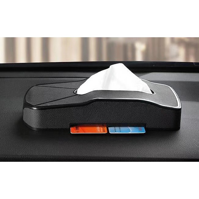 Tempat Holder Multifungsi Tissue + Kartu Sunvisor Gantungan Mobil | Premium Car