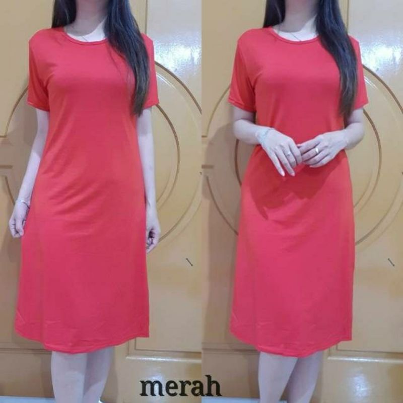 Arifirn Dress Mavy Polos (LD 92, P 100) - Dress Wanita | Baju Wanita Murah