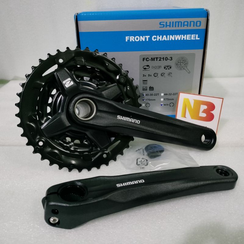 Crank set Crankset Shimano Altus HT2 seri FC-MT210-3 44T 40T 3 speed Triple chainring bisa untuk 7 8