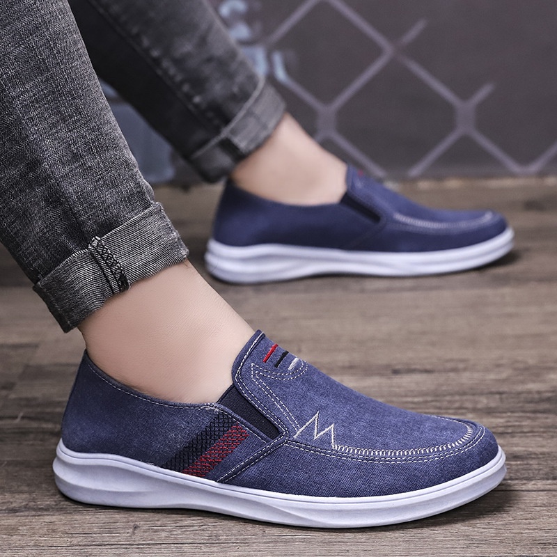 IMPORT SEPATU SLIP ON ZIPLINE JEANS KOREA FREE BOX + KAOS KAKI !!! - 2 WARNA