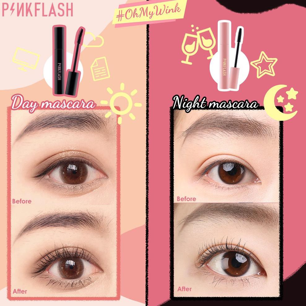 xPINKFLASH OhMyWink Volumezing Maskara Tahan Air| maskara pinkflash / mikro brush maskara fiber