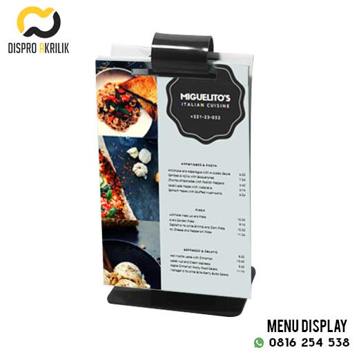 

IK6 Display menu makanan / acrylic table / acrylic menu stand resto