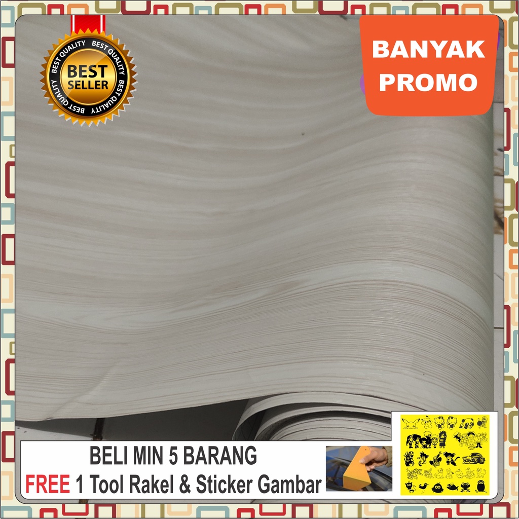Stiker Motif Serat kayu Marble Glossy Tebal Pelapis Lemari Meja Kayu Kaca Kulkas Pintu Kamar Mandi S