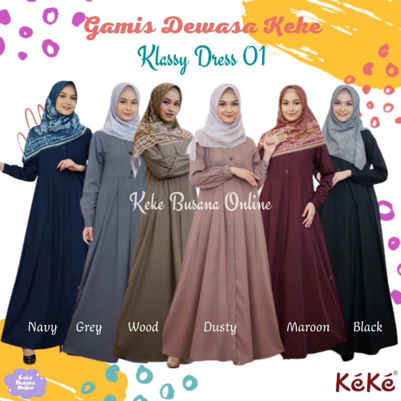 Gamis Dewasa Keke ~ Klasy Dress 01 ~