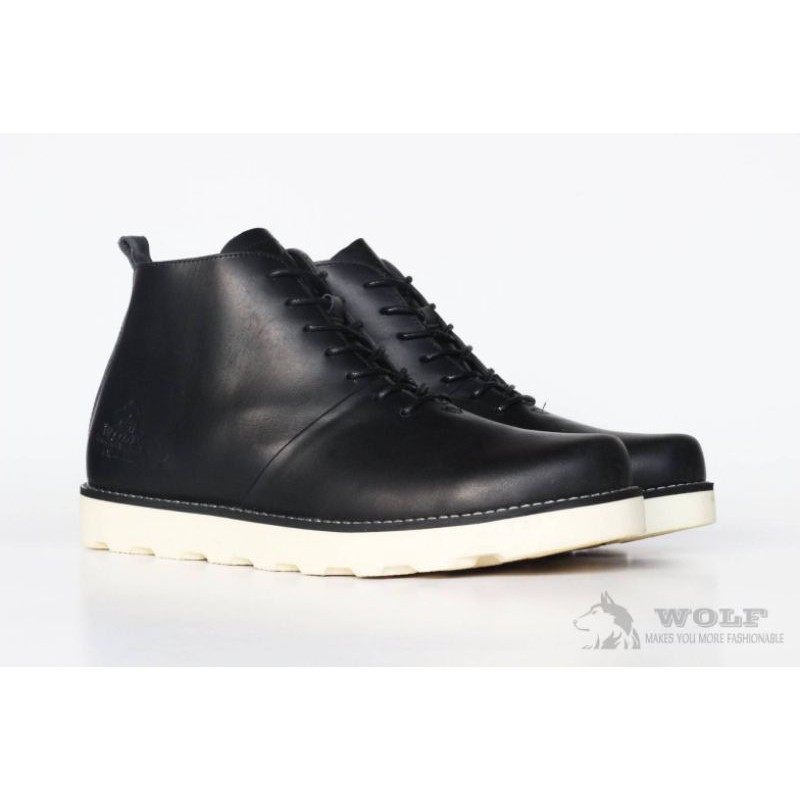 Sepatu Boots Pria Wolf Malamut Sol Putih Asli Kulit