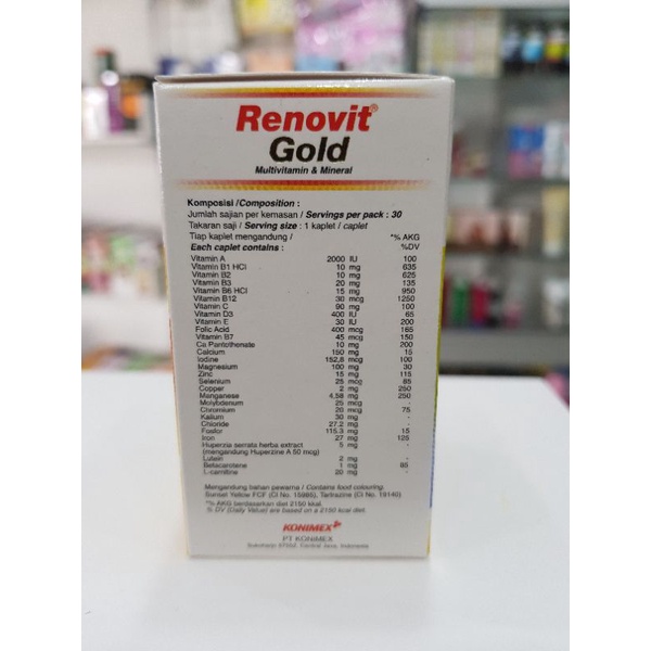 Renovit Gold Botol 30s / Renovit / Multivitamin / Daya Tahan Tubuh