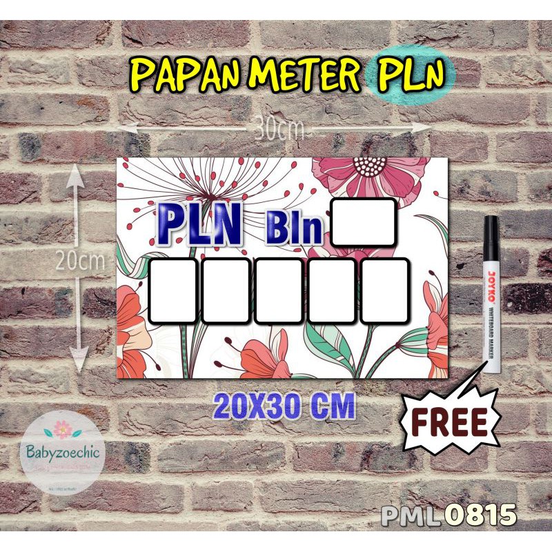 

Zoe Papan Meter Listrik PLN PAM motif Unik - Flower 15