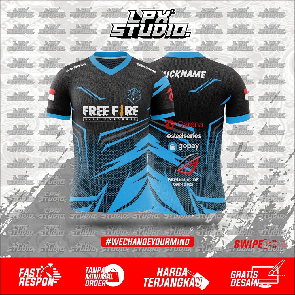 Jersey Gaming Free Fire New 2021 Custom Name Set