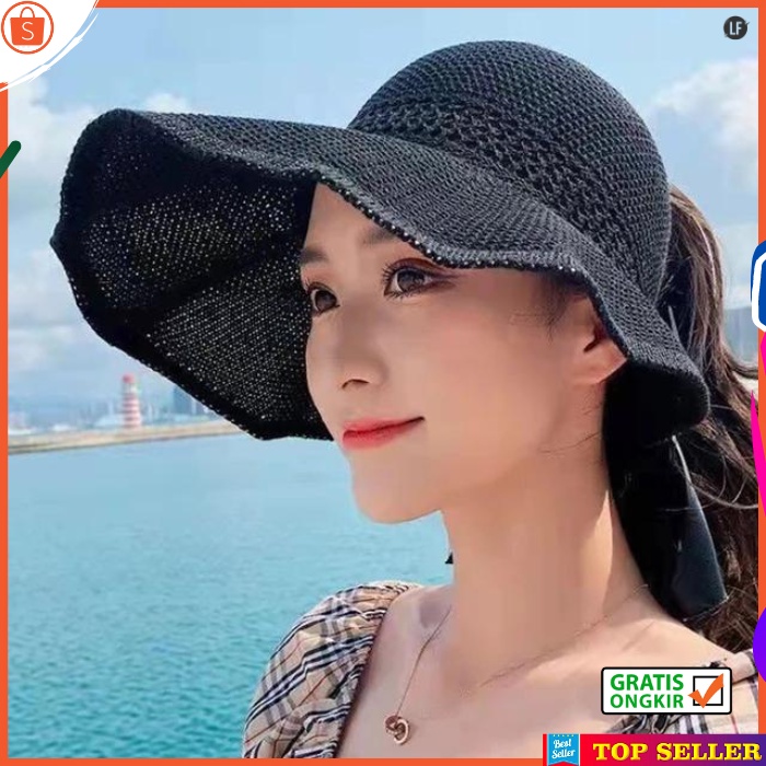 TOPI PANTAI WANITA KOREA VISOR CAP ZUMBA WOMEN HAT KOREA IMPORT OLAHRAGA SPORT EE1