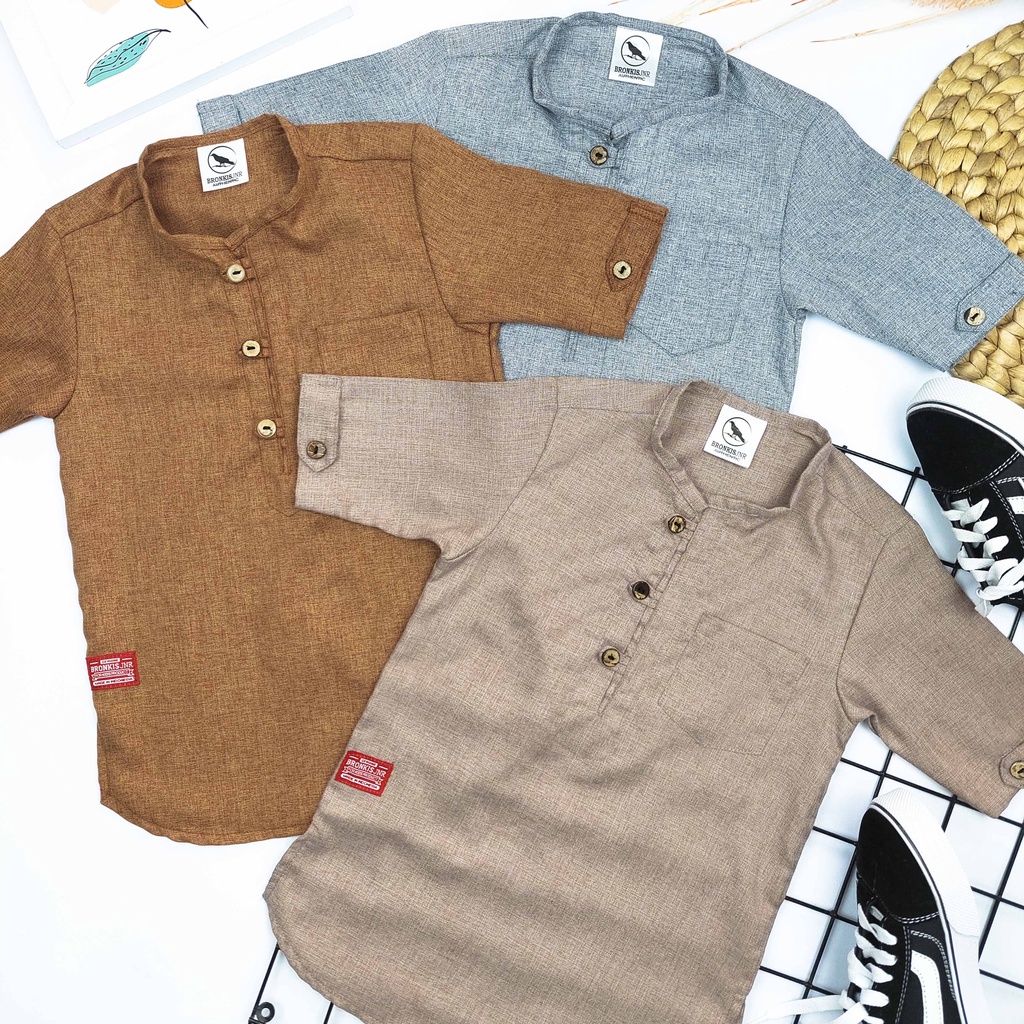 Bronkis Junior Kemeja Anak Laki Laki Model Kurta Pakistan