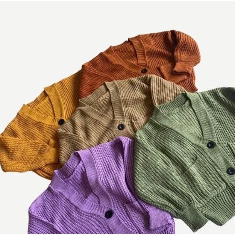 Sweater cardigan rajut anak 2-10 tahun