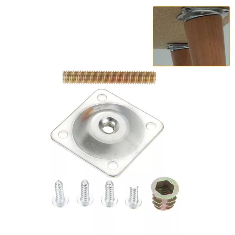 4 buah sambungan kaki meja knock down kemiringan 12 drajat