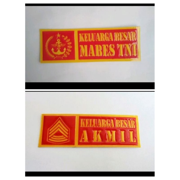 sticker keluarga besar akmil mabes tni plat nomor nopol