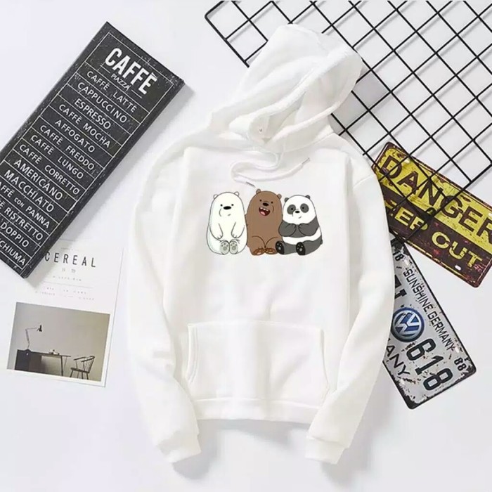 Panda Lucu Sweater Hoodie / arn grosir / Wanita Murah Trendy-3