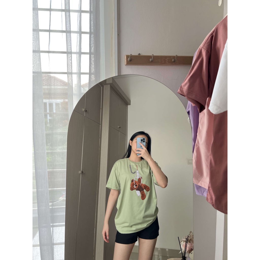 Baju Kaos Oversize Tee Korea Kekinian ADLV Murah Wanita