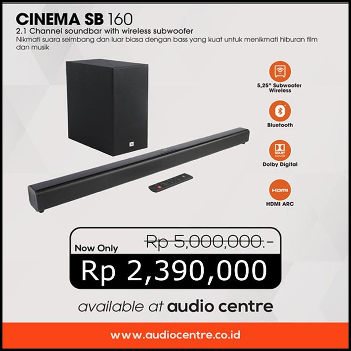 Jbl Sb160 Sb 160 Soundbar With Wireless Subwoofer 2.1 Channel