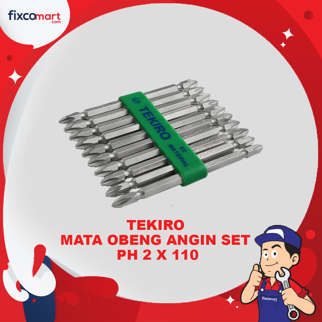 Tekiro Mata Obeng Angin Set 10 Pcs Ph2 X 110