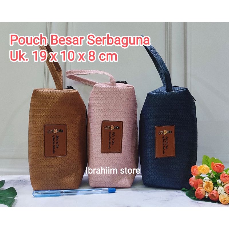 (POUCH LONTONG POLOS DAN LENTUR) POUCH SERBAGUNA / TAS KOSMETIK SERBAGUNA / POUCH MAKE UP BESAR / POUCH MAKE UP TRAVEL