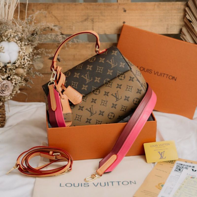 Jual slingbag LV CLUNY 9024 WITH BOX Tas wanita selempang import