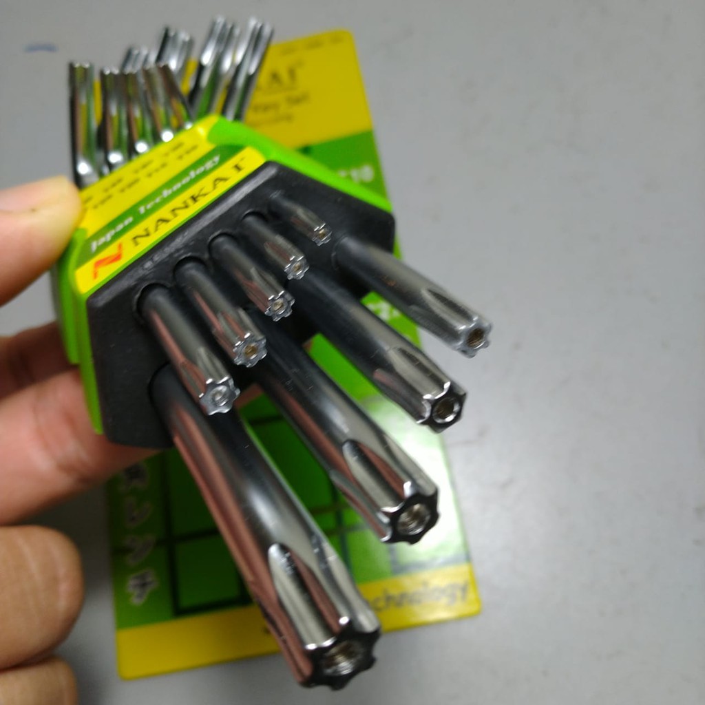 PENDEK KUNCI L BINTANG LUBANG SHORT TORX KEY SET 9 BAUT REM SEPEDA MOTOR T 10 15 20 25 27 30 40 4550-3