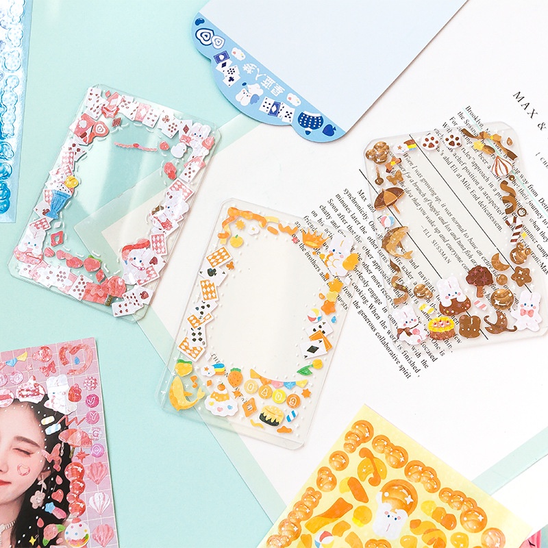 4 Lembar Stiker Pita Glitter Kawaii Untuk Dekorasi Scrapbook / Album / Kartu DIY