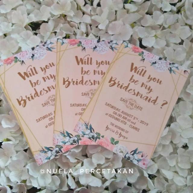 Kartu Undangan Bridesmaid Custom Full Colour
