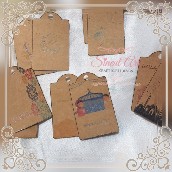 Vintage HangTag Idul Fitri/ HangTag Lebaran Cantik/ Kartu Ucapan Mini