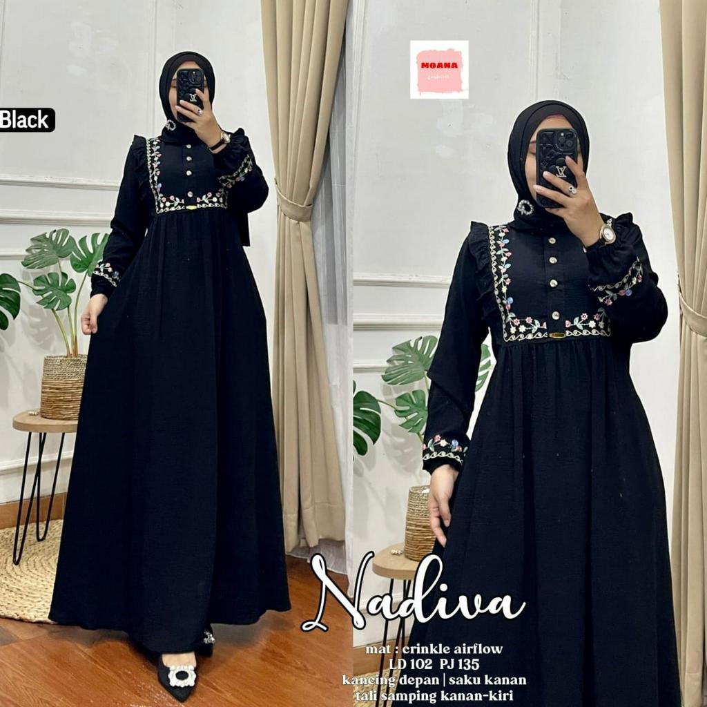 NADIVA DRESS BORDIR CRINKEL TERBARU