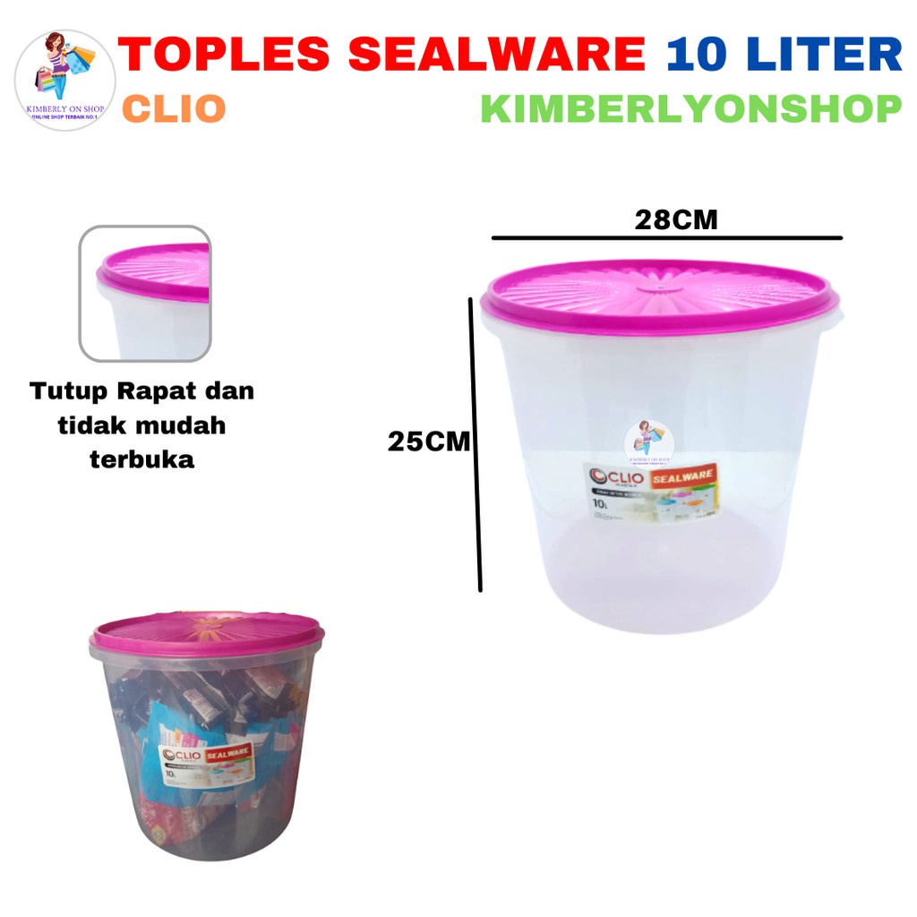 READY STOK Toples Plastik Besar Kapasitas 5 Liter  Toples Kerupuk Clio 5 / 10 / 16 Liter - Toples pl