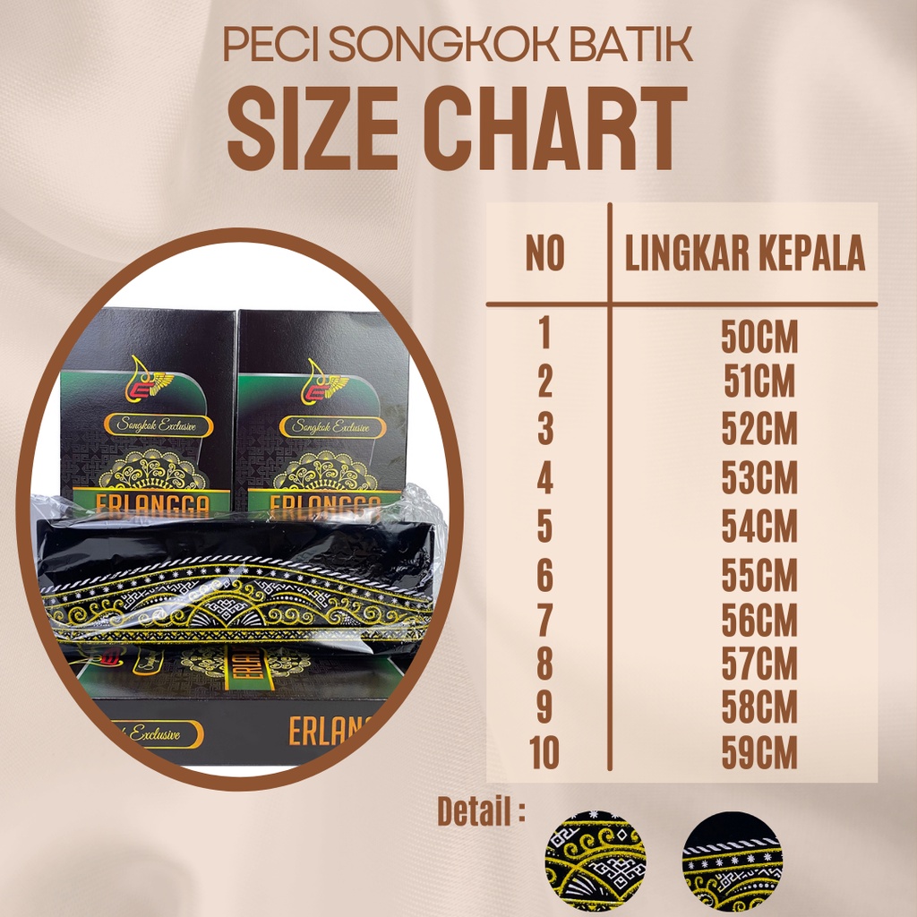 Peci Songkok Nasional Kopiah Hitam Polos Batik Lukis Erlangga Tinggi 9cm