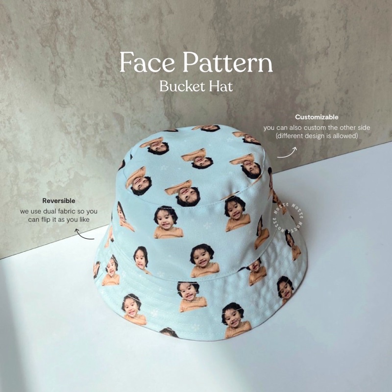 NOTTE - Custom Face Pattern Reversible Bucket Hat