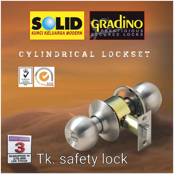 Termurah Kunci Pintu Bulat / Cylindrical Lockset Privacy/Bathroom SOLID C 601 x 300 US 3