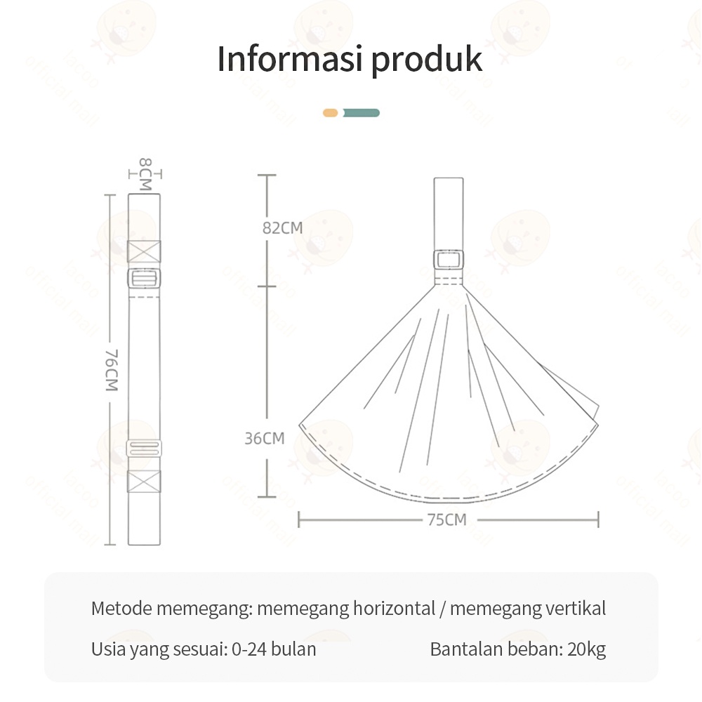 Lacoo Multifungsi Gendongan Bayi samping baby carrier 0-2 Tahun