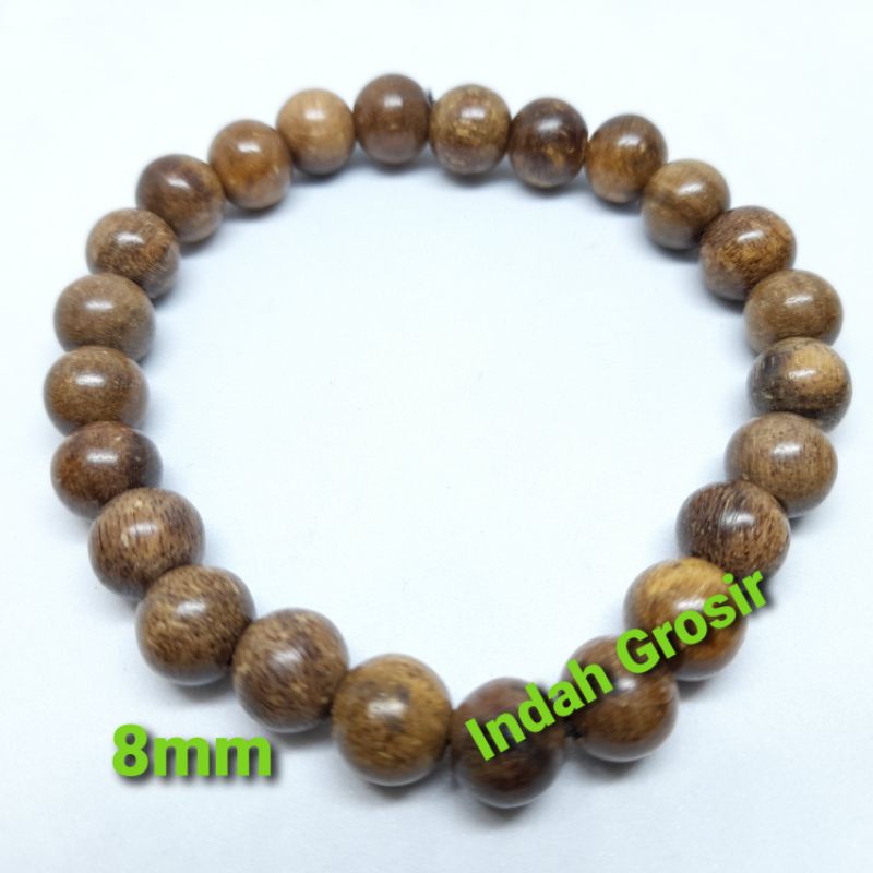 Aksesoris Gelang Kayu Gaharu Gahru 8mm Natural